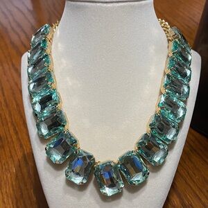 Luxurious Gold and Blue Gem Necklace